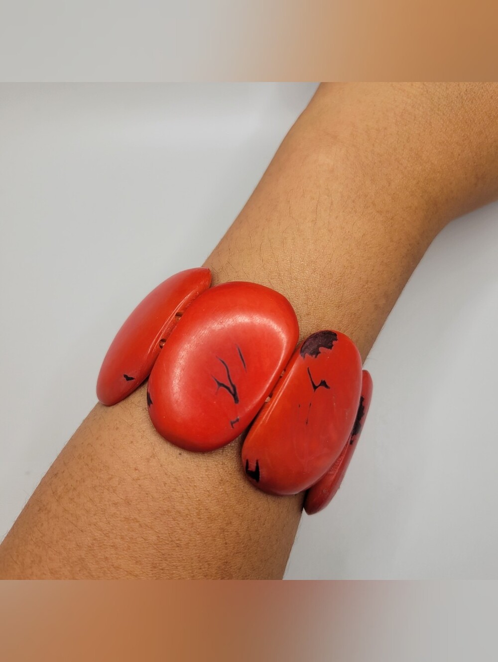 Chunky Red Statement Stretch Bracelet